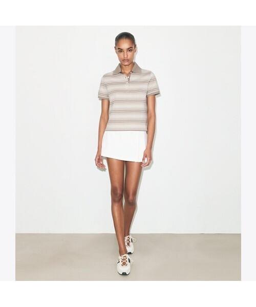 Tolibeochi Striped Cotton Polo - Taupe Stripe