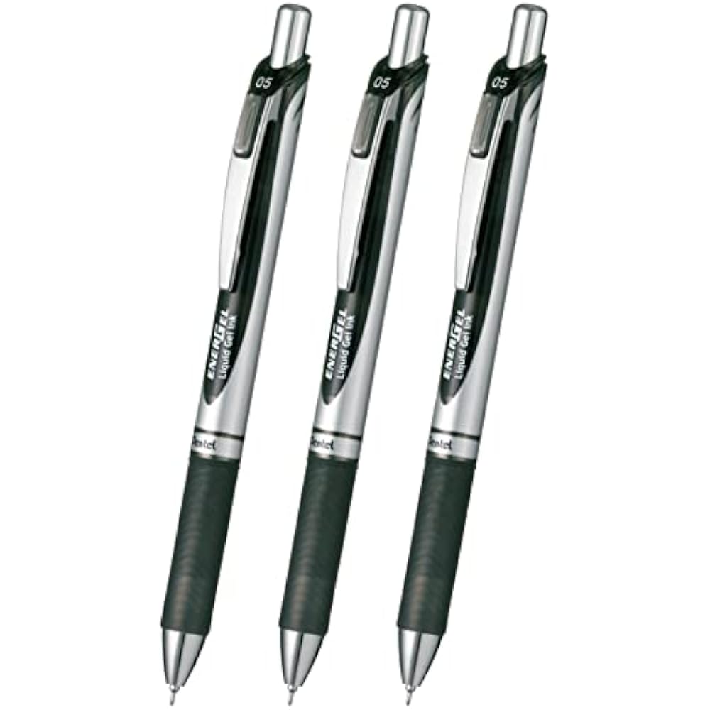 Pentel Ballpoint Pen Gel Ink Gel Knock Type 0.5mm BLN75ZA3AMZ Black 3