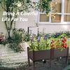Plastic Elevated Planters for Raised Garden Bed with Legs for Outdoor Plants Box Kits with Drainage Holes for Patio Deck Balcon