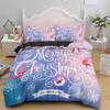 Cartoon Santa Claus Bedding Set King Queen Size Microfiber Christmas Dogs 3D Print Duvet Cover For Kids Pillowcases Home Textile