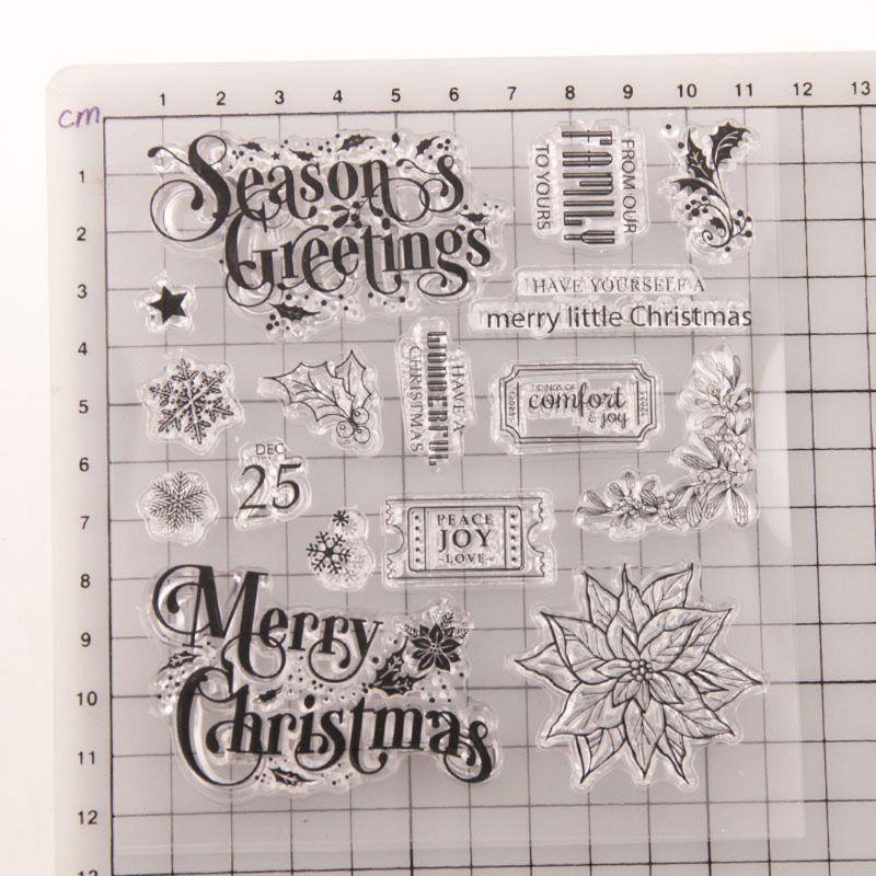 55KF Christmas Snowflake Flower Silicone Clear Seal Stamp DIY Scrapbooking Embossing Photo Album Decorative Paper Card Craft Art