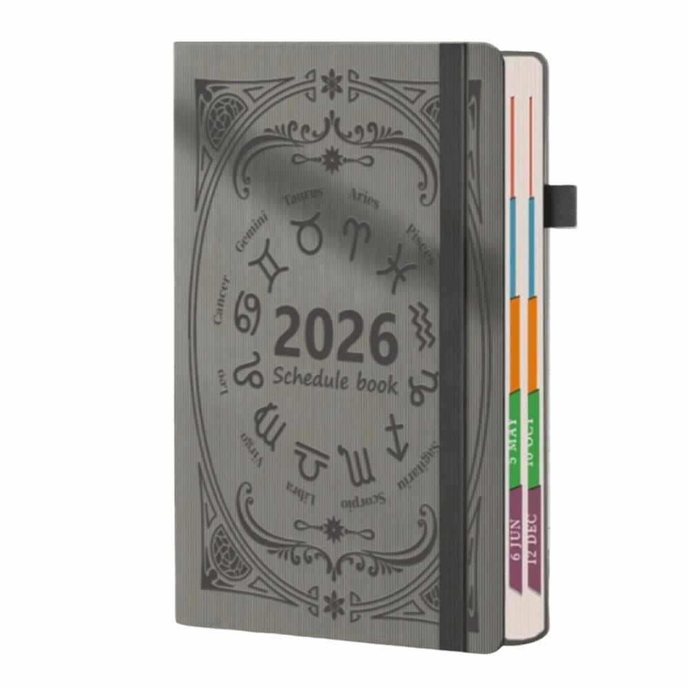 English A5 Agenda Planning Notebook Textured PU To-do List Notebook Office Work Planner  School