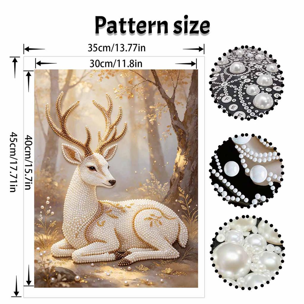 Pearl DIY Art Painting Elegant Deer Handcrafted Picture Indoor Wall Ornament Relaxing Leisure Hobby Exquisite Home Decoration Gift