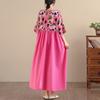 DIMANAF New 2026 Women Plus Size Summer Beach Lady Long Dress Loose Oversize Maxi Floral Print Fashion