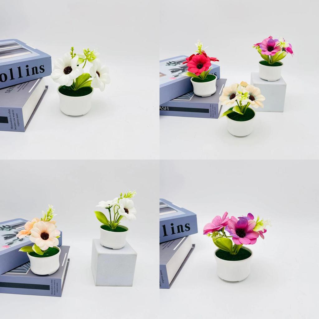 Sunflower Small Potted Plant With Realistic Materials For Indoor Office Decoration And Events