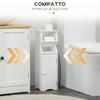 White MDF Bathroom Cabinet with Cupboard and Toilet Paper Space, 19x15x56 cm