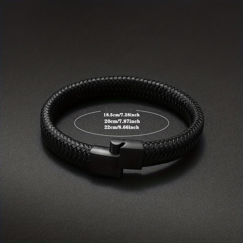 Pulseira de Couro Masculina Vintage com Fecho Magnético - Acessório de Couro de Vaca Estilo Europeu e Americano