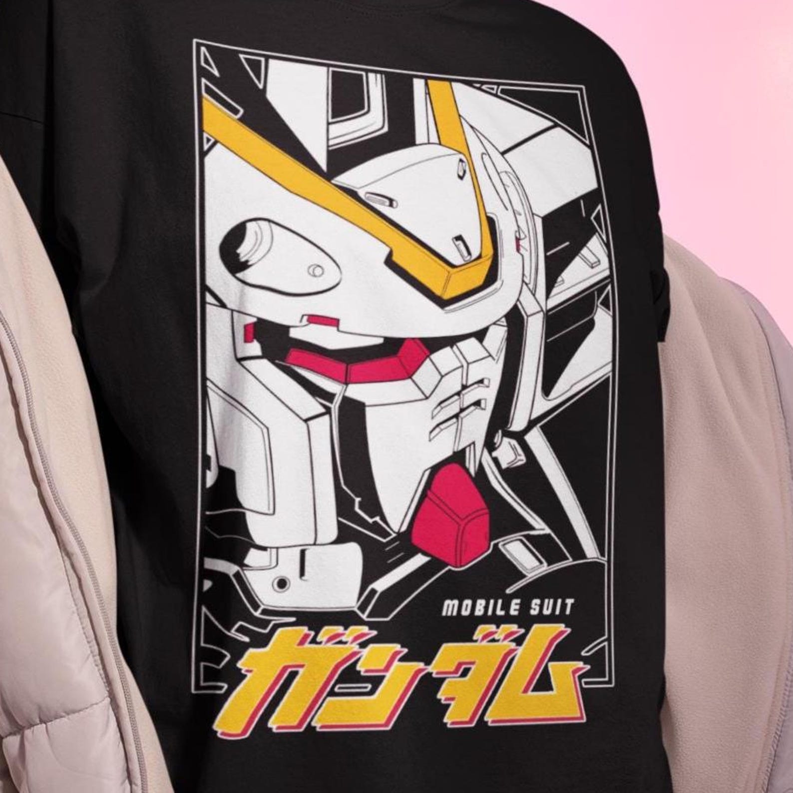 90s Retro Gundam Shirt, Vintage Anime Tee M