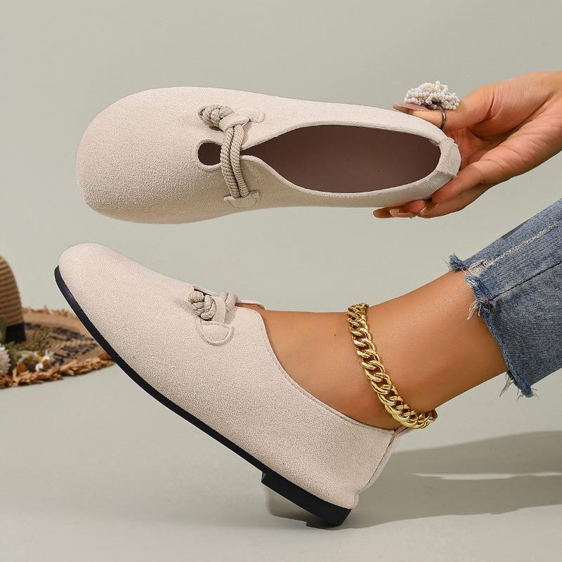 Flat single shoes women s spring and autumn shallow mouth bow simple and versatile casual and comfortable Doudou shoes women 36 2493₽
