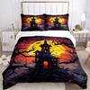 3pcs Halloween Decor Duvet Cover Set, Cover For Bedroom Guest Room (1 Duvet Cover + 2 Pillowcase, Without Quilt),  yy250922235