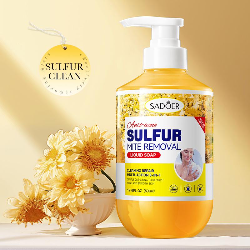 500ml Deep Cleansing Sulfur Mite Removal Body Wash Oil Control Shower Gel  Bath and Body Cleansers