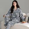 Coral Fleece Pajamas Women'S Autumn And Winter Fleece Thickened Warm Flannel Loungewear Winter Cute Cartoon Set