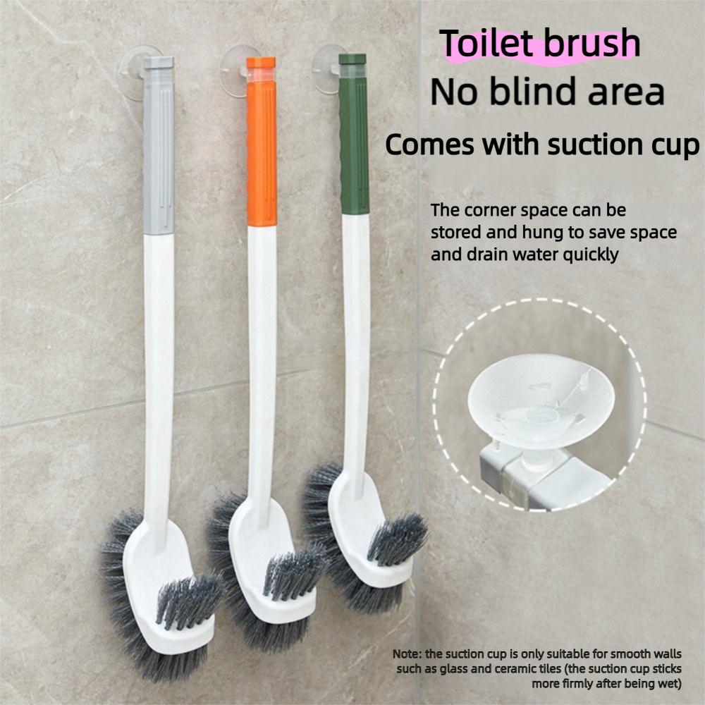 Long Handled Toilet Brush Double-Sided Elbow Bathroom Brush New Squat Brush Cleaning Tool