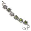 Silver Bracelet Sterling  Peridot Gemstone Quartz Quartz, 7-8" Green