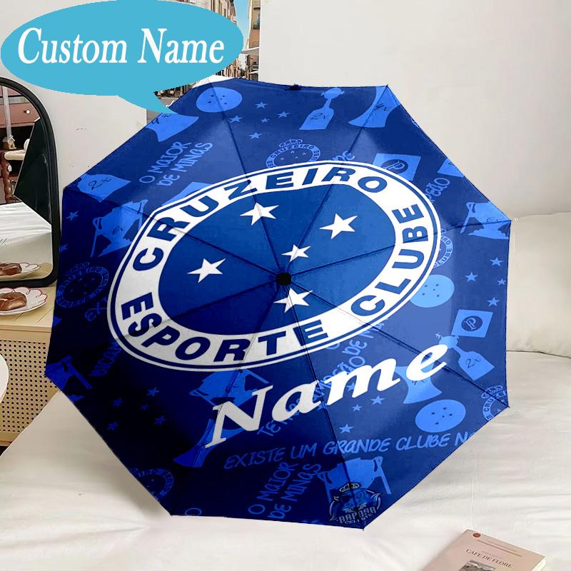 Custom Name Umbrella Cruzeiro FC Pride Umbrella 8-Frame for Travel, Camping, Casual Lightweight Portable, Essential for Family Gifts