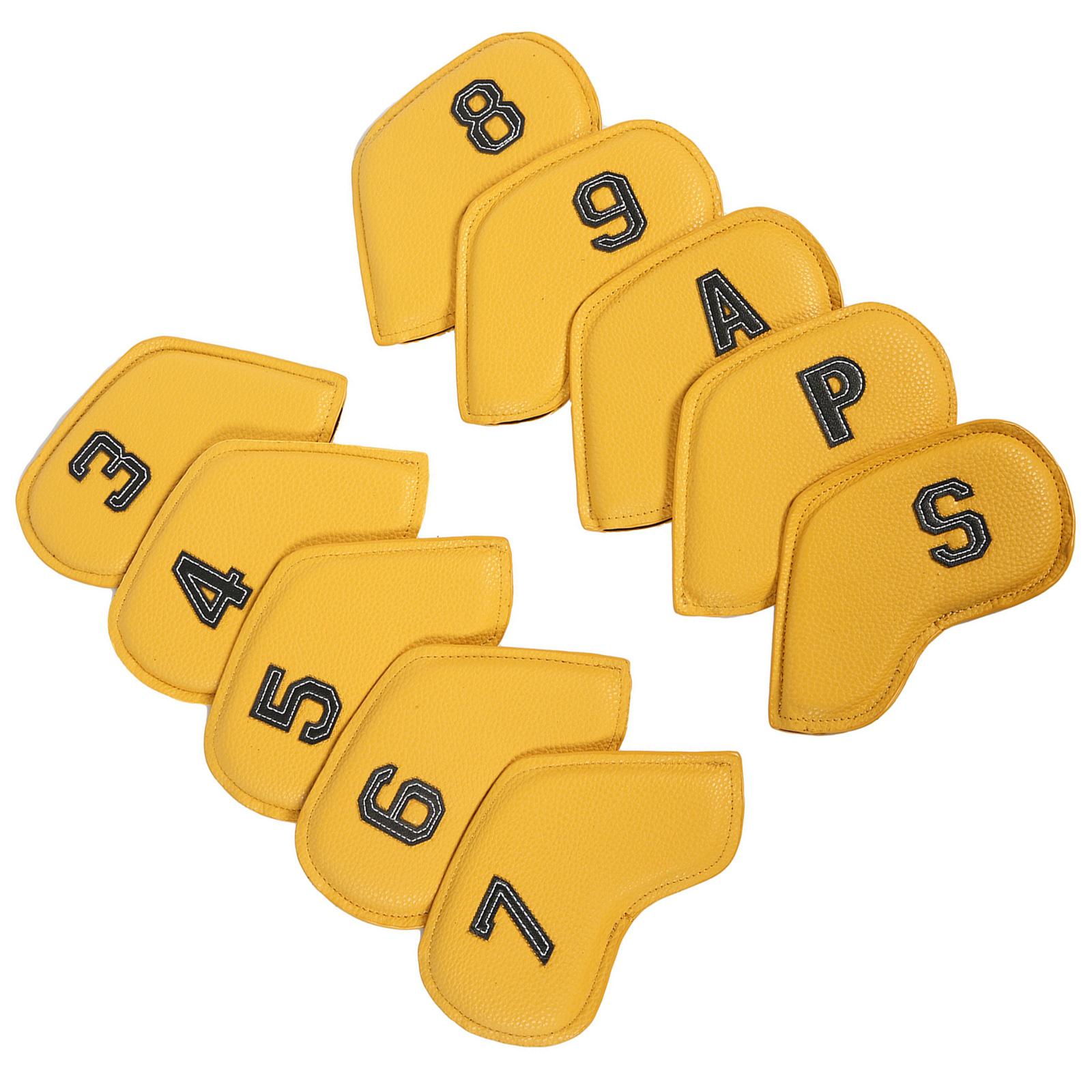 

10 шт., головной убор с молотком для гольфа, чехол для клюшки для гольфа, чехол для головы для мужчин и женщин, чехол для гольфа для водителя, железный чехол для гольфа жёлтый