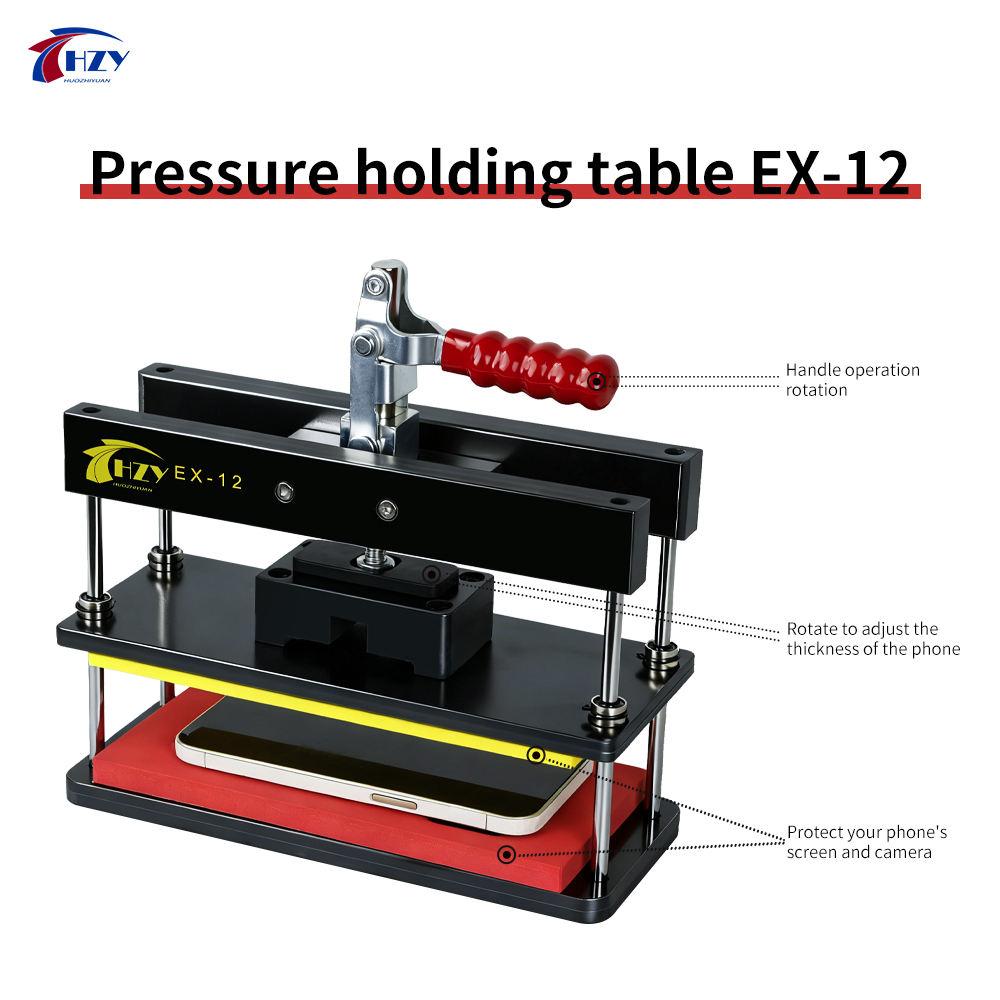 HZY EX-12 No Damage LCD Screen Pressing Mold Uniform Force Pressure Retention Tool for Mobile Phone Back Cover Glass Bonding