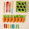 Pulling And Wooden Cutting Carrot Insect Catching Game Children Puzzle Toy