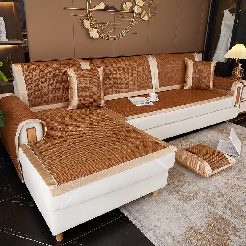 Rattan Mat Sofa Cushion Summer Summer Summer Summer Summer Mat Cushion Simple Modern Leather Full Covered Cloth