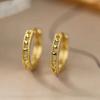 Hollow Heart Pattern Gold Tone Hoop Earrings for Women Delicate Minimalist Earrings for Daily Casual Wear