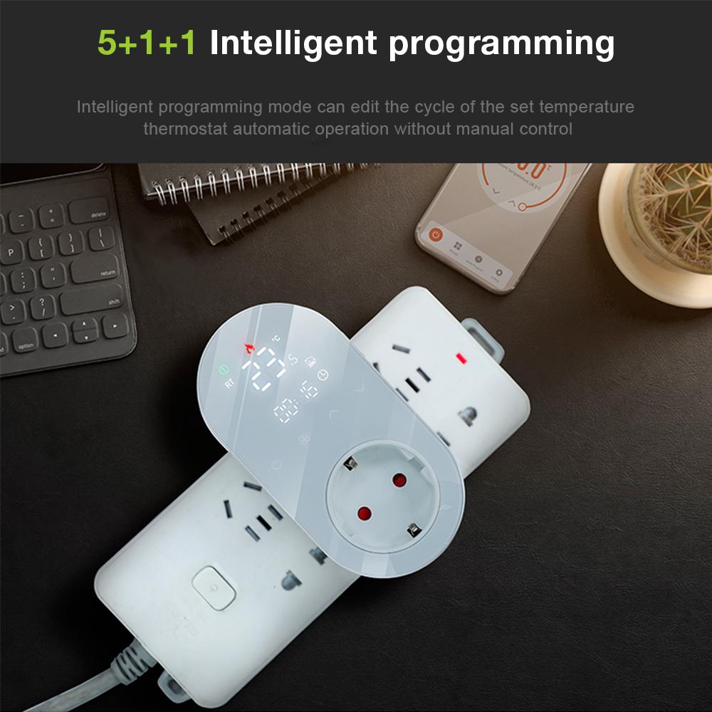 Tuya WIFI Thermostat Socket Digital Display Smart Thermostat Touch Screen Home EU Temperature Regulation For Google Home Alexa