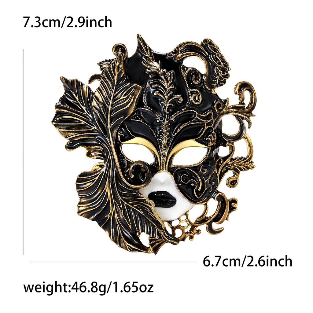 Vintage Palace Embossed Face Mask Brooch Men Women Costume Accessories Corsage Pin Jewellery Gifts