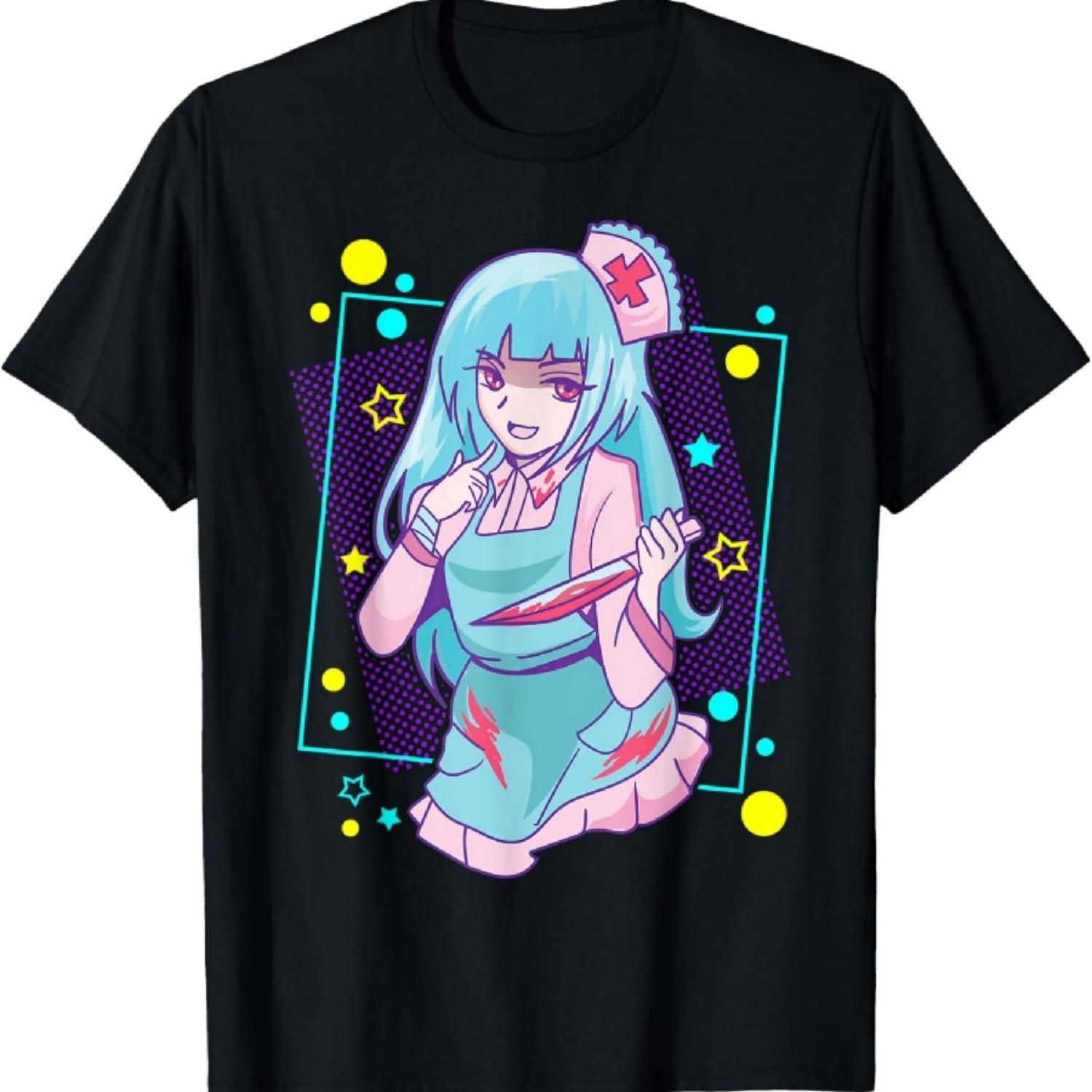 Милая, но психопатка-убийца, футболка медсестры в стиле японского аниме XXXXXL разноцветный