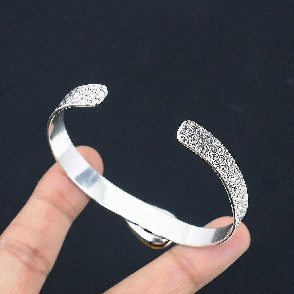 Womens Day Sale Sterling Silver Mookaite Gemstone Handmade Anniversary Bangle