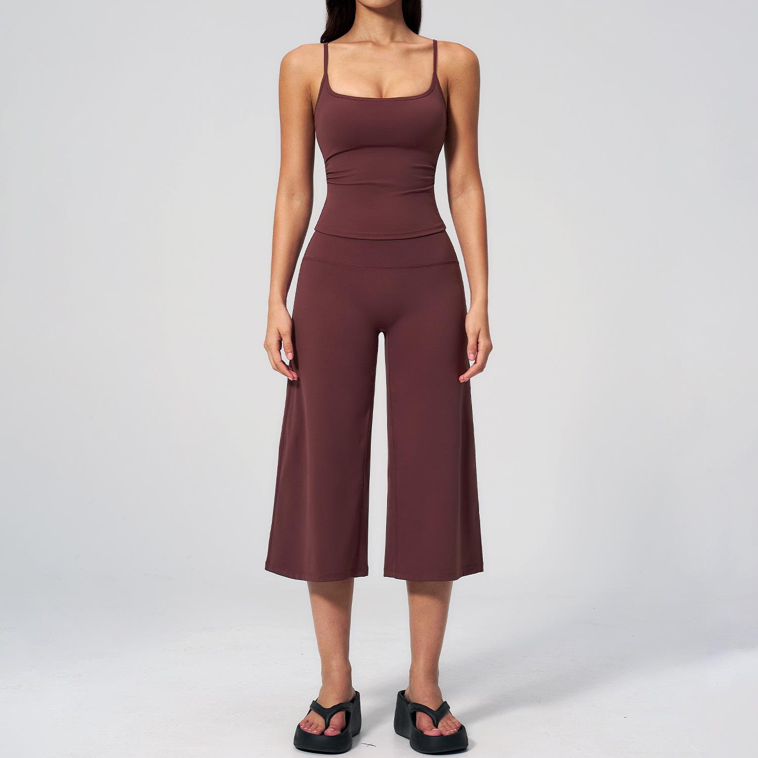 Dare to Show Yoga Set: Camisole Tank Top & High Waist Quick-Dry Pants for Outdoor Running & Yoga M