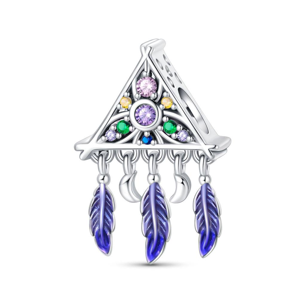 Dreamcatcher Style Moon Pendant 925 Silver Beads DIY Bracelet Jewelry Making Kit