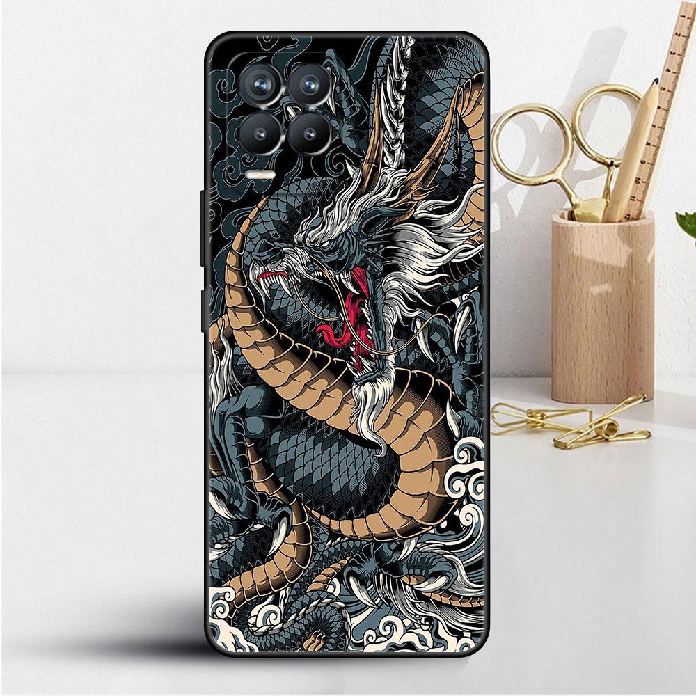 Case For Realme 8 C21y GT Neo 2 3 8i C21 7 C11 6 C12 C35 C3 GT 9 Pro C12 Silicone TPU Phone Cover Fashion Chinese Vintage Dragon