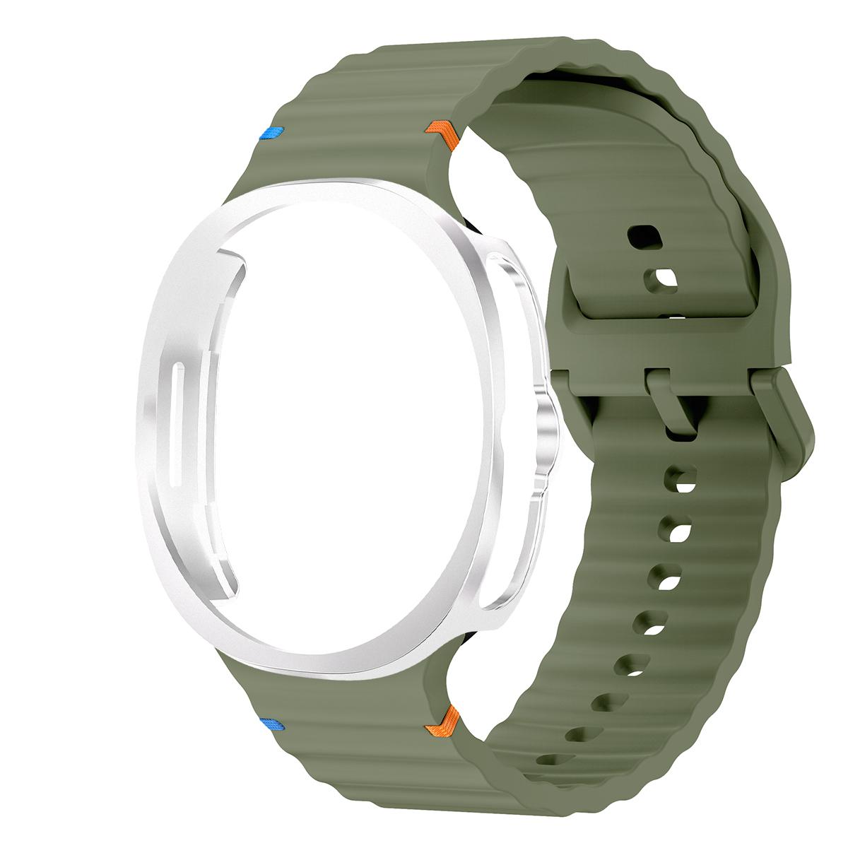 Чехол для ПК+Силиконовый ремешок для Samsung Galaxy Watch8 classic 46 Браслет Полый Защитный Чехол Для Galaxy Watch8 40 44 Аксессуары Galaxy Watch8Classic