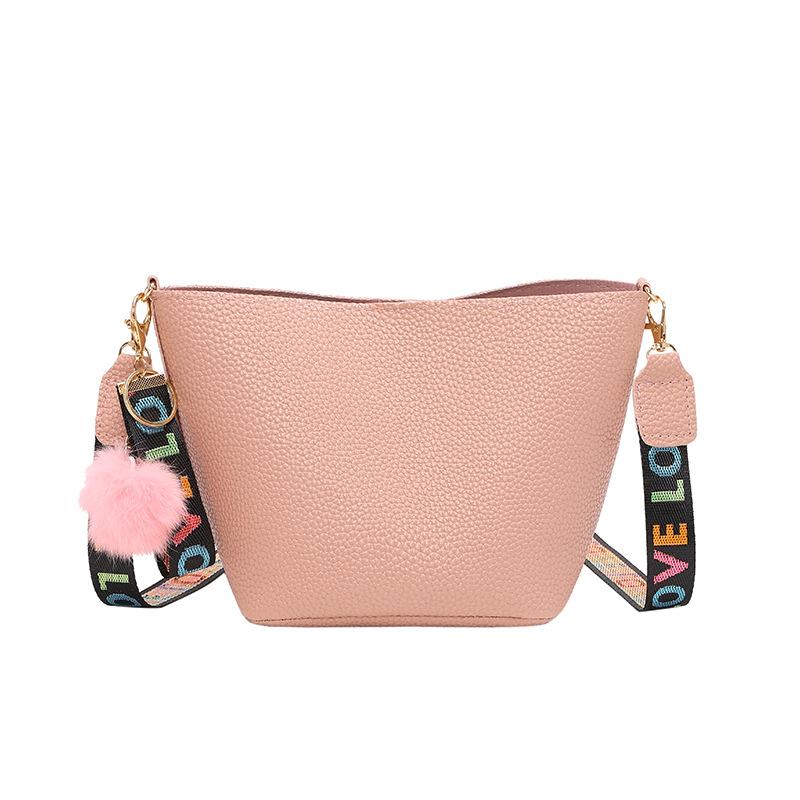 Lychee pattern ribbon one shoulder crossbody tote bag new large capacity simple fashion women's bag