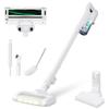 Iris Ohyama Rechargeable Cyclone Stick Vacuum Cleaner with Electrostatic Mop, Cordless, with Headlight and Charging Stand, Popular Model SCD-122PM-W,