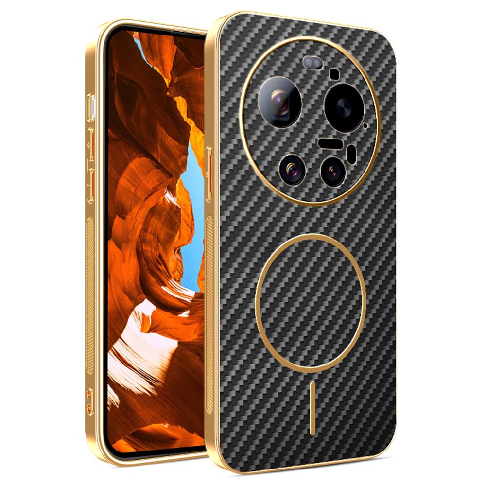 For Xiaomi 17 Ultra 5G Case Carbon Fiber Textured Electroplated TPU Phone Back Cover