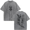 Unisex Washed Anime Berserk Guts T-shirts Swordsman Gatsu Sacrifice Zodd Cosplay T Shirt Oversized Cotton Vintage T Shirts Streetwear