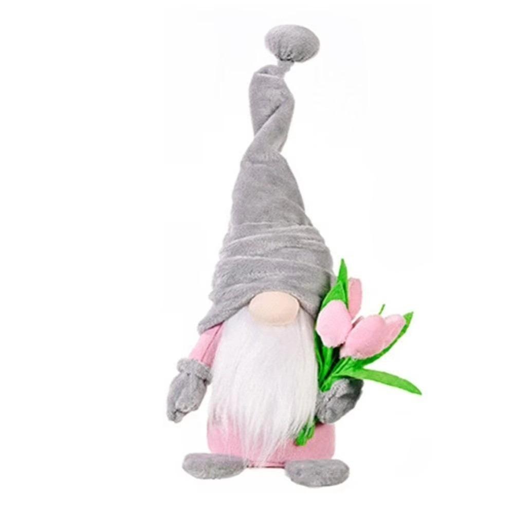 

Pink Tulip Dwarf Bouquet Doll Home Decor Gnome Stuffed Dolls Holding Tulip Gnomes Mother s Day