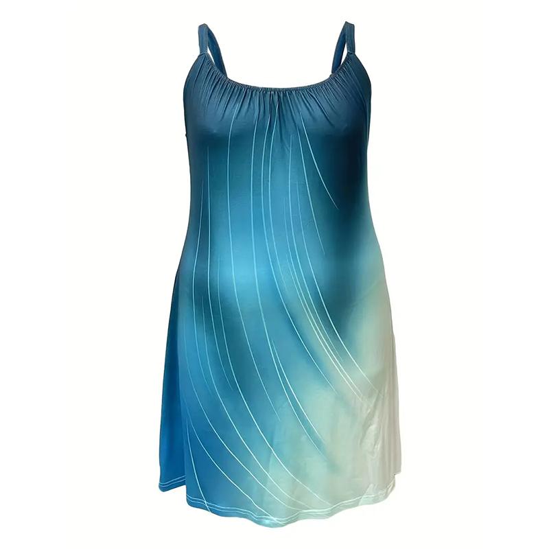Women's Beach Dress Mini Dress Gradient Print Casual Modern Dress Sleeveless Loose Fit Outdoor Daily Summer