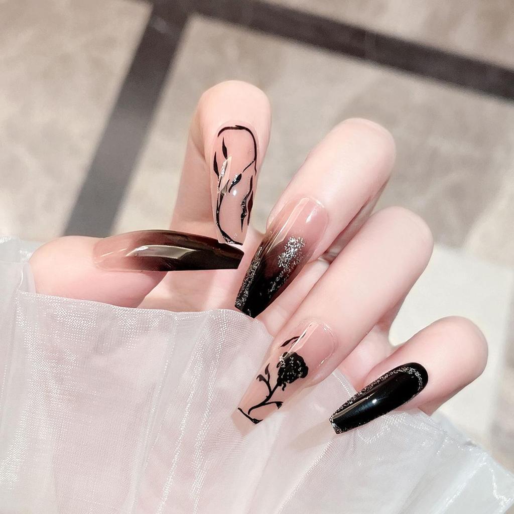 24-Piece French Style Detachable Nail Art Set with Stickers