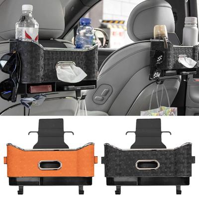 Car Organizer Back Seat Storage Box With 2 Cup Holder Car Seat Storage Box With Bag Hook For Tissue Drink Truck SUV Family