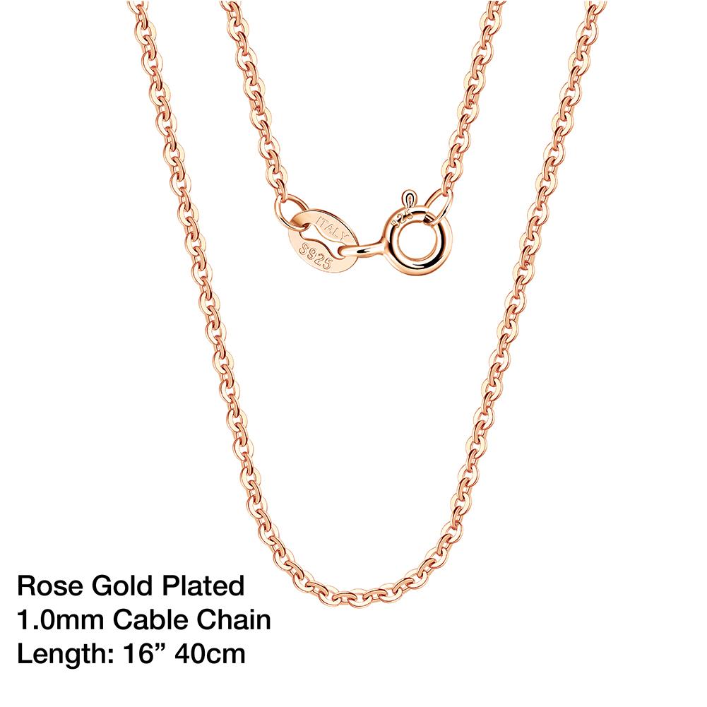 ORSA JEWELS Italian 925 Sterling Silver 1.0mm Cable Chain Personalize Necklace for Women Link Chains Necklace 45 50 55cm SC06-P