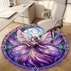 1pc Fantasy Fairy Stained Glass Circular Rug - Home Decor, Office Round Mat, Outdoor Gift ItemRA1519