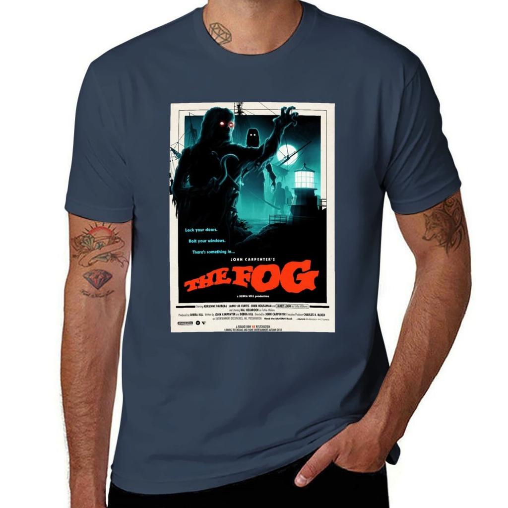 The Fog Movie Poster Tshirt Outdoor Work Short Sleeve Top