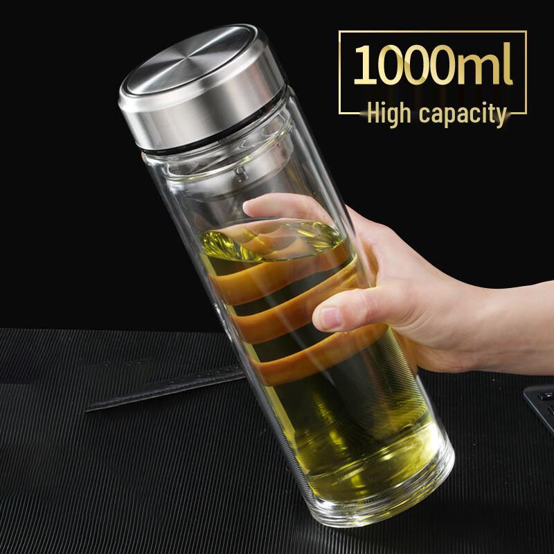 Shangqi Double Wall Borosilicate Glass Tea & Water Bottle