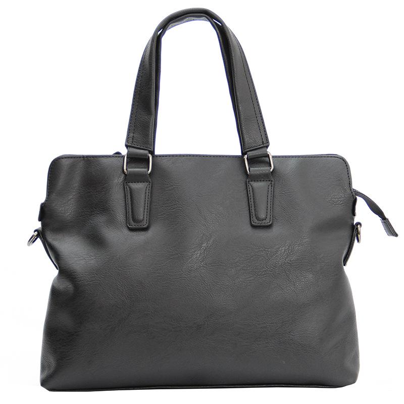 Korean Style Men's Leather Crossbody Briefcase