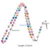 Christian Catholic Religious Rosary Necklace for Cross Pendant Rosary Chain Jewe D57B