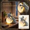 Holding Ball Resin Figurine Lamp, Battery Operated LED Decorative Light for Home Shelf Bedroom Desk