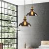 Vintage LED Pendelleuchten Glas Hängelampe Loft Leuchte Esszimmer Küche Innendekor Schlafzimmer Rauchgrau Bernstein Klar