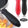 2/1 Peças Capa de Alça de Panela de Silicone Capas de Isolamento Térmico Clipe de Orelha de Panela Antiderrapante Suportes para Panela de Cozimento a Vapor Caçarola Utensílios de Cozinha