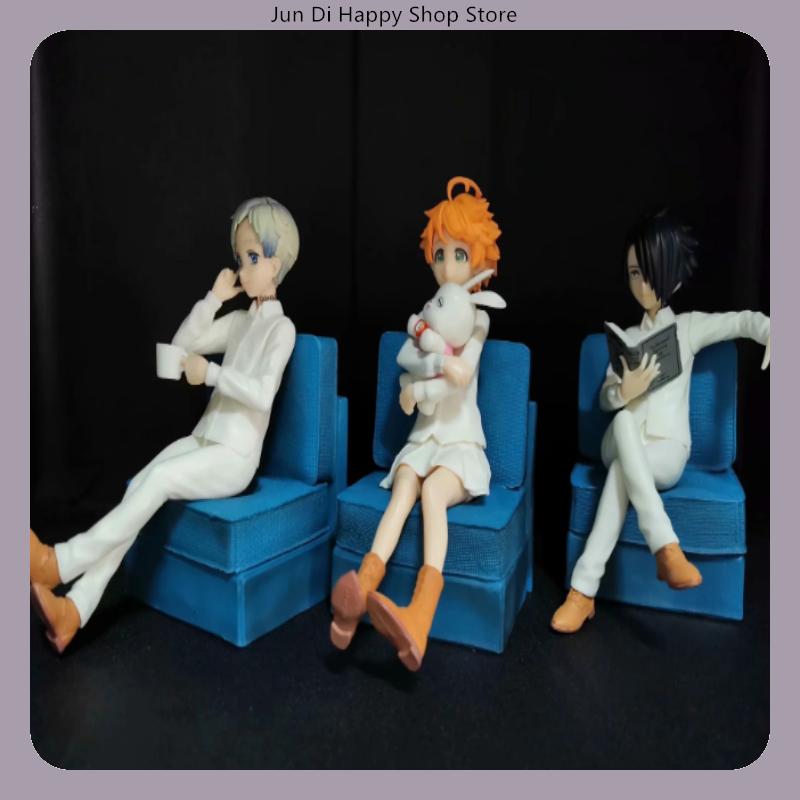 16CM Neverland Figure Norman Ray Emma Three Options characters Sofa Sitting Pose Anime Figure Birthday Gift